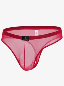 Sous-vêtements string en maille transparente pour hommes taille basse avec poche avant sexy.