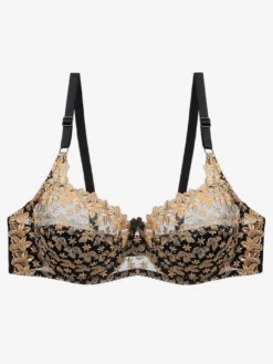 Soutien-Gorge De Lingerie Brodé Fleur Bicolore Sous-Vêtements Femme