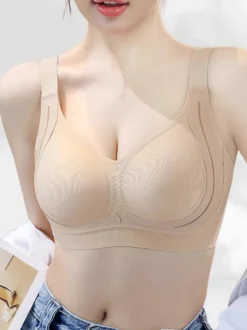 Soutien-gorge sans armatures avec maintien latéral brassière confortable et sans coutures.