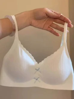 Soutien-gorge sans coutures et sans armatures brassière douce et confortable à bord festonné