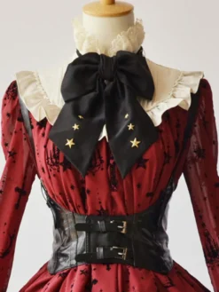 Steampunk Gothique Noir Lolita Corset Boucle métallique Synthétique Lolita Bustier Déguisements Halloween