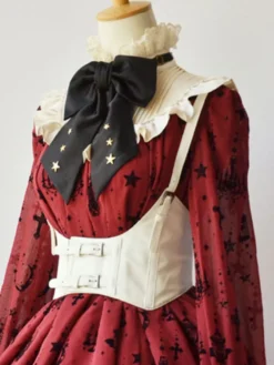 Steampunk Gothique Noir Lolita Corset Boucle métallique Synthétique Lolita Bustier Déguisements Halloween