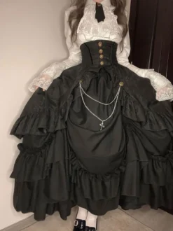 Steampunk Lolita Blouses Chemisier Manches Longues Volants Lolita Top Blouse Blanc Lolita Shirt
