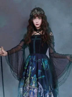 Steampunk Lolita Blouses Lolita Top Noir Manches Longues Dentelle Lolita Chemise