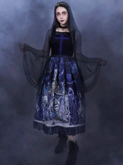 Steampunk Lolita Blouses Lolita Top Noir Manches Longues Dentelle Lolita Chemise