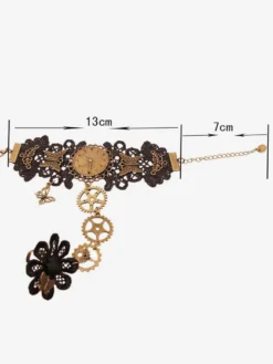 Steampunk Lolita Bracelet Dentelle Métal Détails Bronze Lolita Accessoires Déguisements Halloween
