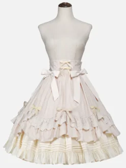 Steampunk Lolita SK Jupes Lolita en dentelle avec nœuds noirs