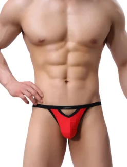 String Culotte Lingeries Sexy Hommes Elastique à Lacets Unicolore Sexy String Culotte Lingeries Sexy