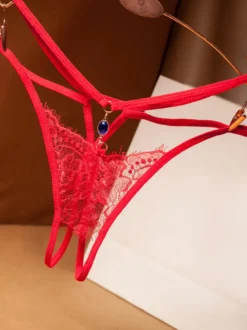 String Lingerie Culotte Brodée Strass Femme