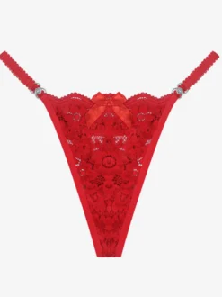 String Lingerie Culotte Dentelle Blanche Nœuds Slip Sexy Intérieur String Invisible