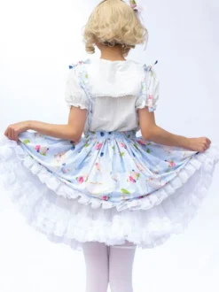 Style pastoral Lolita SK Cardcaptor Sakura volants jupes Lolita à imprimé Fleurie