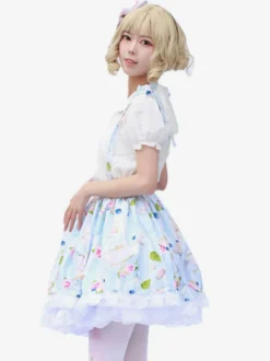 Style pastoral Lolita SK Cardcaptor Sakura volants jupes Lolita à imprimé Fleurie
