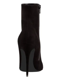 Suede Black Booties High Heel Pointed Toe Bottines Tailles US 4-10.5 Chaussures