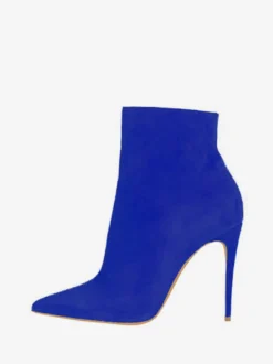 Suede Black Booties High Heel Pointed Toe Bottines Tailles US 4-10.5 Chaussures