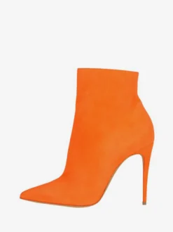 Suede Black Booties High Heel Pointed Toe Bottines Tailles US 4-10.5 Chaussures