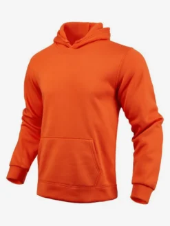 Sweat À Capuche En Polyester À Manches Longues Poches Homme