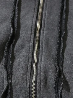 Sweat À Capuche En Polyester Manches Longues Glissière Éclaire Décontracté Homme