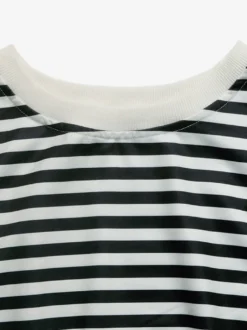 Sweat à capuche noir à manches longues et rayures avec nœuds pour femme