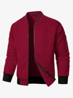 Sweat-shirt homme uni à fermeture éclair et col montant