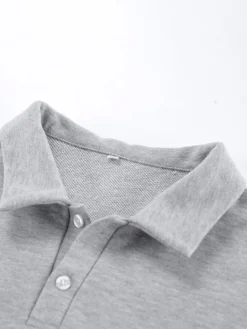 Sweat-shirt polo oversize drapé boutons partiels sur le devant pull basique décontracté