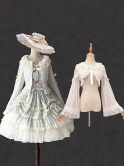 Sweet Ecru Blanc Manches Longues Volants