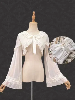 Sweet Ecru Blanc Manches Longues Volants