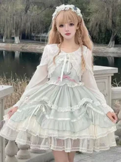 Sweet Ecru Blanc Manches Longues Volants