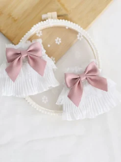 Sweet Lolita Accessoires Noeuds Rose Manchette Fibre Polyester Divers