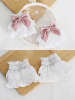 Sweet Lolita Accessoires Noeuds Rose Manchette Fibre Polyester Divers
