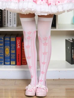 Sweet Lolita bas imprimés Lolita Knee High chaussettes Déguisements Halloween