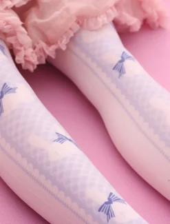 Sweet Lolita bas Lolita imprimé lilas chaussettes hautes Déguisements Halloween