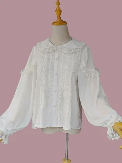 Sweet Lolita Blouses Lolita Top Infanta Manches Longues Chemise Lolita Blanche