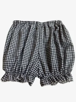 Sweet Lolita bouffante Plaids deux tons arcs coton Lolita Shorts pour femmes Déguisements Halloween