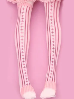 Sweet Lolita chaussettes rose velours imprimé bas de Lolita Déguisements Halloween