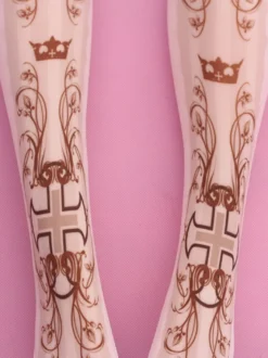 Sweet Lolita chaussettes roses imprimées Lolita Stocking Déguisements Halloween