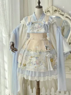 Sweet Lolita Outfits Accessoire de couvre-chef sans manches en jacquard bleu bébé