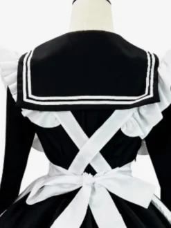 Sweet Lolita Robe Polyester Manches Longues Volants Robe Style Marine