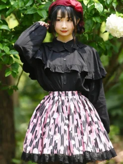 Sweet Lolita SK Lace As Image Jupes Lolita à imprimé floral