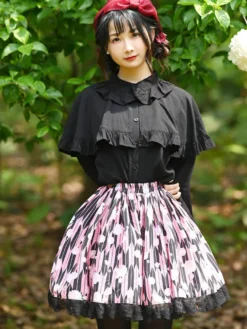 Sweet Lolita SK Lace As Image Jupes Lolita à imprimé floral
