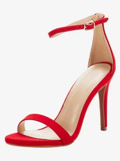 Talons à bride cheville pour femmes Sandales de bal en daim Sandales de retour à la maison à talons