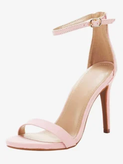 Talons à bride cheville pour femmes Sandales de bal en daim Sandales de retour à la maison à talons