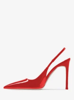 Talons hauts noirs femmes bout pointu Slingbacks chaussures habillées à talon aiguille
