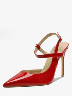 Talons hauts pour femmes Sandales à bout pointu noires Escarpins à bride arrière à talon aiguille