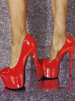 Talons hauts sexy pour femmes Escarpins à talons aiguilles à plate-forme rouge