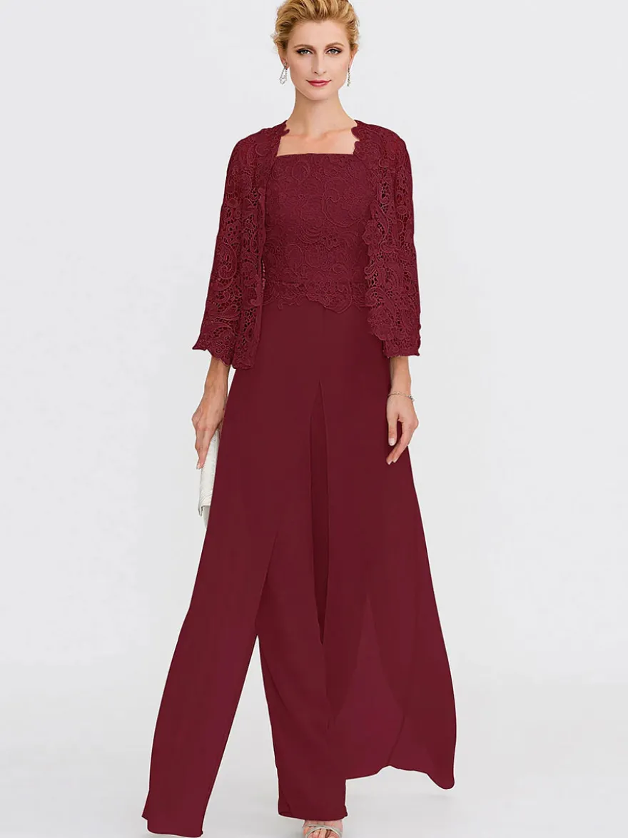 Tenue de mère de mariée 3 pièces combi-pantalon boléro gris claire