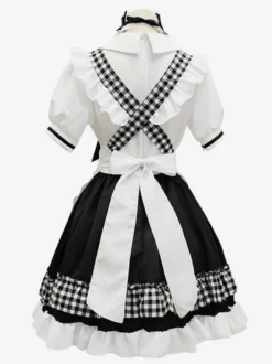 Tenue de soubrette Lolita uniforme à carreaux doux robe de princesse ensemble de costumes de cosplay d'anime