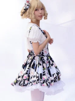 Tenue Idole Jupe Lolita Cardcaptor Sakura Volants Jupes Imprimées Fleurie