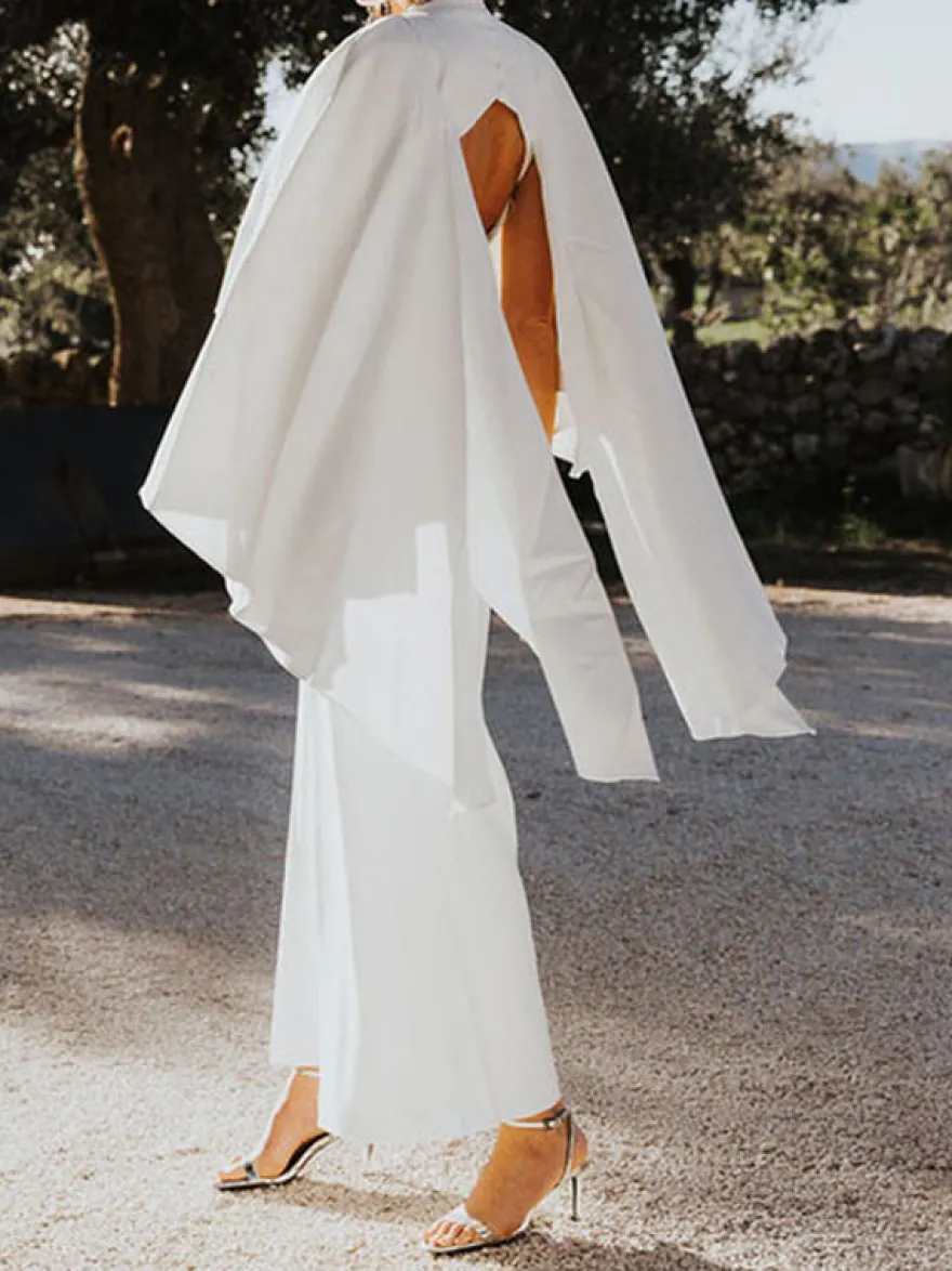 Tenue mariage femme combinaison mariée blanche décolleté