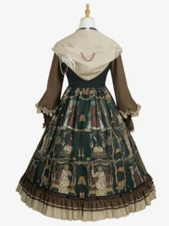 Tenues gothiques Lolita accessoire à manches longues squelette vert foncé