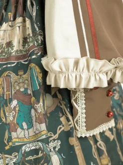 Tenues gothiques Lolita accessoire à manches longues squelette vert foncé